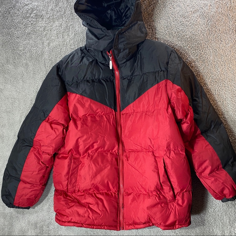 i5 APPAREL Jacket Boys XL Size 20 Youth Color Block Bubble Remove Zip Hood Puff
